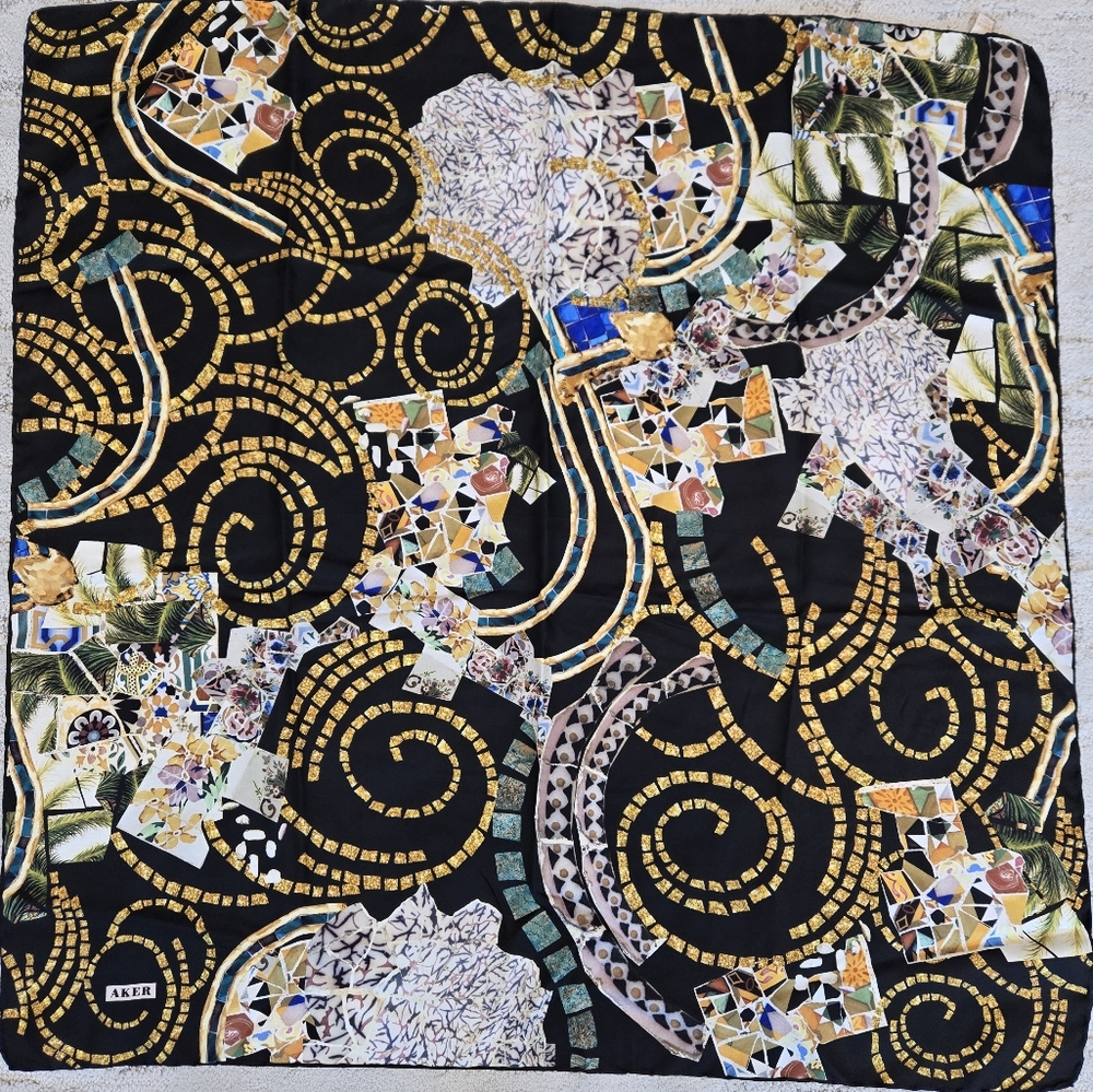Aker Square Silk Scarf